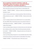 RN LEARNING SYSTEM NURSING CARE OF CHILDREN PRACTICE QUIZ 2 2024 QUESTIONS WITH COMPLETE ANSWERS GRADED A+
