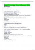 Food & Nutrition Exam 2 Correct 100&percnt; Correct&excl;