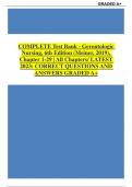 Test Bank - Gerontologic Nursing, 6th Edition (Meiner, 2019), Chapter 1-29 | All Chapters (GRADED A+)