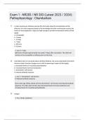Exam 1  NR283  NR 283 Latest 2023  2024  Pathophysiology  Chamberlain