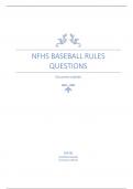NFHS BASEBALL RULES QUESTIONS