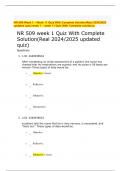 NR-509-Week 1 – Week 11 Quiz With Complete Solution(Real 2024/2025 updated quiz) week 1 – week 11 Quiz With Complete solutions,