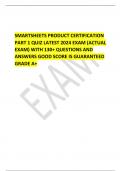 SMARTSHEETS PRODUCT CERTIFICATION PART 1 QUIZ LATEST 2024 EXAM &lpar;ACTUAL EXAM&rpar; WITH 130&plus; QUESTIONS AND ANSWERS GOOD SCORE IS GUARANTEED GRADE A&plus; 