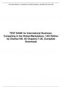 TEST BANK for International Business:  Competing in the Global Marketplace, 14th Edition  by Charles Hill. All Chapters 1-20