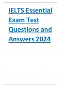 IELTS Essential  Exam Test  Questions and  Answers 2024