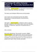 Psychology 4th edition Schacter Chapter 12 &ndash; Personality Questions And Answers 