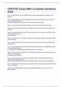 CPR3701 Exam With Complete Solutions 2024