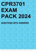 CPR3701 EXAM PACK 2024 QUESTIONS WITH ANSWERS
