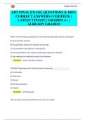 ART FINAL EXAM | QUESTIONS & 100%  CORRECT ANSWERS (VERIFIED) |  LATEST UPDATE | GRADED A+ |  ALREADY GRADED