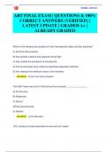 ART FINAL EXAM &vert; QUESTIONS & 100&percnt;  CORRECT ANSWERS &lpar;VERIFIED&rpar; &vert;  LATEST UPDATE &vert; GRADED A&plus; &vert;  ALREADY GRADED