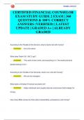 CERTIFIED FINANCIAL COUNSELOR  EXAM STUDY GUIDE 2 EXAM &vert; 360  QUESTIONS & 100&percnt; CORRECT  ANSWERS &lpar;VERIFIED&rpar; &vert; LATEST  UPDATE &vert; GRADED A&plus; &vert; ALREADY  GRADED
