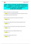 CPSC FINAL EXAM &vert; 114 QUESTIONS &  100&percnt; CORRECT ANSWERS &lpar;VERIFIED&rpar; &vert;  LATEST UPDATE &vert; GRADED A&plus; &vert;  ALREADY GRADED