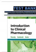 TEST BANK INTRODUCTION TO CLINICAL PHARMACOLOGY 10TH EDITION By Constance Visovsky, Cheryl Zambroski, Shirley Hosler 2024/2025