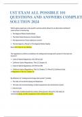 UST EXAM ALL POSSIBLE 101 QUESTIONS AND ANSWERS COMPLETE SOLUTION 2024