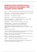 Healthcare Policy and Economics &vert; Exam questions and answers &vert; with complete solution 2024&sol;25