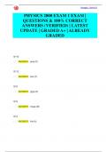 PHYSICS 2000 EXAM 1 EXAM &vert;  QUESTIONS & 100&percnt; CORRECT ANSWERS &lpar;VERIFIED&rpar; &vert; LATEST  UPDATE &vert; GRADED A&plus; &vert; ALREADY  GRADED