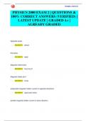 PHYSICS 2000 EXAM 2 &vert; QUESTIONS &  100&percnt; CORRECT ANSWERS &lpar;VERIFIED&rpar; &vert;  LATEST UPDATE &vert; GRADED A&plus; &vert;  ALREADY GRADED