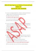 2023 ATI NURSING CARE OF CHILDREN PROCTORED EXAM
