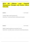BUSI 409 Midterm Exam Answer-(Version 1) 25QA, BUSI 409: NON-PROFIT MANAGEMEN, Liberty University