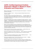 CAPS- Certified Apartment Portfolio Supervisor- Module 4 &vert; Module 4- Asset Evaluation and Preservation
