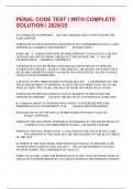 PENAL CODE TEST &vert; WITH COMPLETE SOLUTION &vert; 2024&sol;25