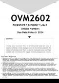 OVM2602 Assignment 1 (ANSWERS) Semester 1 2024 - DISTINCTION GUARANTEED