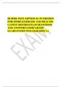 IB SEHS TEST (OPTION D: NUTRITION  FOR SPORT,EXERCISE AND HEALTH)  LATEST 2023/2024 EXAM QUESTIONS  AND ANSWERS GOOD GRADE  GUARANTEED WELLIGRADED A+