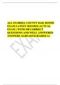ALL FLORIDA COUNTY BAIL BONDS  EXAM LATEST 2023/2024 (ACTUAL  EXAM ) WITH 100 CORRECT  QUESTIONS AND WELL ANSWERED  ANSWERS ALREADYIGRADED A+