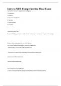 Intro to NUR Comprehensive Final Exam