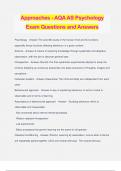 Approaches - AQA AS Psychology Exam Questions and Answer