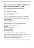 Government Purchase Card &lpar;GPC&rpar; Exam With Complete Solutions 2024