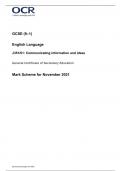 OCR IGCSE 9-1 ENGLISH LANGUGE J351/01COMMUNICATING INFORMATION AND IDEAS NOVEMBER EXAM MARKING SCHEME