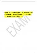 OAM 432 EXAM 1 QUESTIONS WITH  CORRECT ANSWERS LATEST 2024  ALREADYIGRADED A+