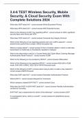 4-6 TEST Wireless Security&comma; Mobile Security&comma; & Cloud Security Exam With Complete Solutions 2024