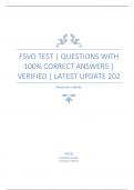 FSVO Test | Questions with 100% Correct Answers | Verified | Latest Update 202
