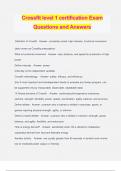 Crossfit level 1 certification Exam Questions and Answers
