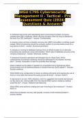 WGU C795 Cybersecurity Management II - Tactical - Pre assessment Quiz (2024) Questions & Answers