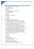 PHYSIOLOGY Exam Test Questions and Answers 2024