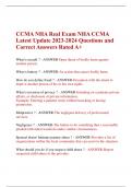 CCMA NHA Real Exam NHA CCMA  Latest Update 2023-2024 Questions and  Correct Answers Rated A+