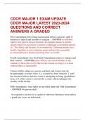 CDCR MAJOR 1 EXAM UPDATE  CDCR MAJOR LATEST 2023-2024  QUESTIONS AND CORRECT  ANSWERS A GRADED