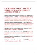 CDCR MAJOR 1 TEST EXAM 2023- 2024 QUESTIONS AND CORRECT  ANSWERS RATED A&plus;