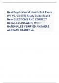 Hesi Psych Mental Health Exit Exam &lpar;V1&comma; V2&comma; V3&rpar; &lpar;TB&rpar; Study Guide Brand New QUESTIONS AND CORRECT DETAILED ANSWERS WITH RATIONALES VERIFIED ANSWERS ALREADY GRADED A&plus;