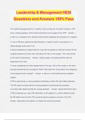 Leadership & Management HESI Questions and Answers 100% Pass