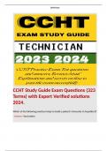 CCHT Study Guide Exam Questions (323 Terms) with Expert Verified solutions 2024. 