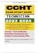 CCHT Study Guide Exam Qs and Ans Package. 