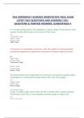 ENA EMERGENCY NURSING ORIENTATION FINAL EXAM  LATEST 2023 QUESTIONS AND ANSWERS &vert;100&plus; QUESTIONS & VERIFIED ANSWERS&period; GUARANTEED A