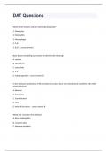DAT Questions And Accurate Answer&comma;