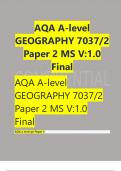 AQA A-level GEOGRAPHY 7037/2 Paper 2 MS V:1.0 Final AQA A-level GEOGRAPHY 7037/2 Paper 2 MS V:1.0 Final