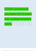 CDCR correctional counselor &lbrack;cc1&rsqb; exam with verified answers 100&percnt;