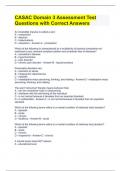 CASAC Domain 3 Assessment Test Questions with Correct Answers